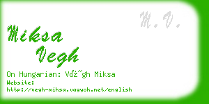 miksa vegh business card